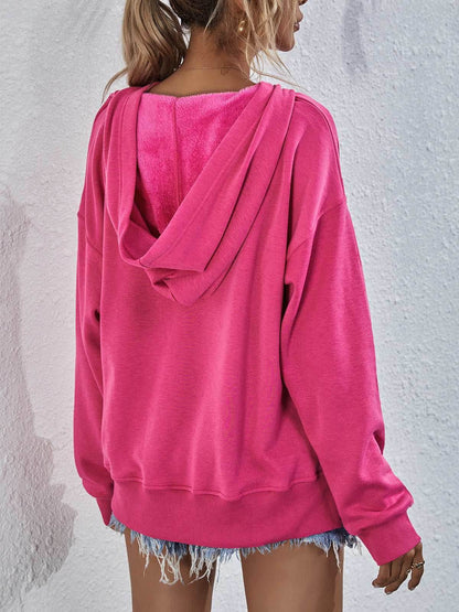 Women's Hoodie Sweatshirt | Sports Casual Candy Color Long Sleeve Tops - Shanilia