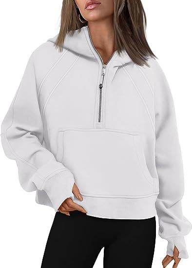 Women Zipper Hoodies Sweatshirts With Pocket - Loose Sport Tops Long Sleeve Pullover Sweaters - Shanilia