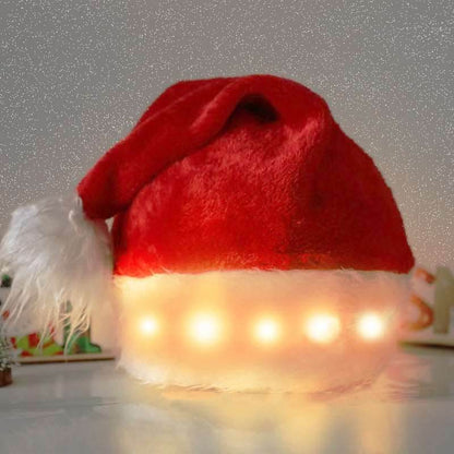 Decorative Plush Luminous Led Christmas Hat - Shanilia