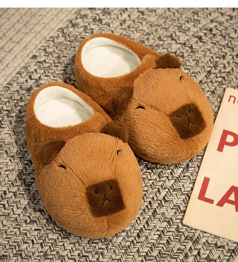 Cute Winter Girls' Home Shoes | Capybara Plush Slippers - Shanilia