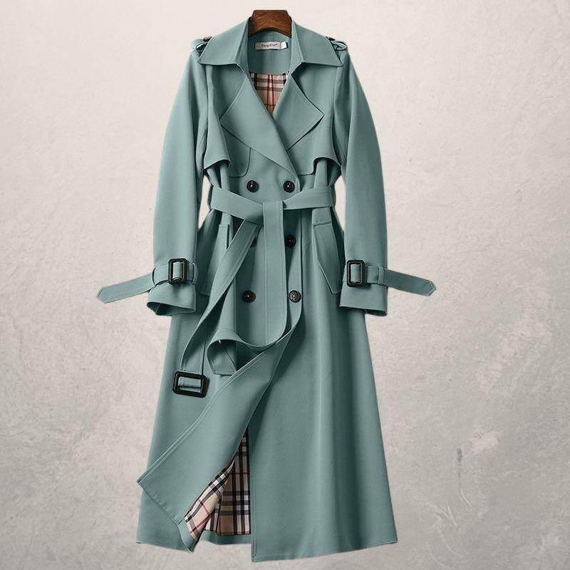 Women's Mid-length Trench Coat Autumn Long Windbreaker - Shanilia