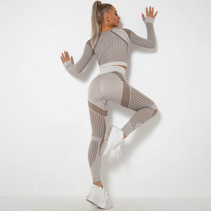 Seamless Knitted Absorbent Yoga Long-Sleeved Suit Yoga Wearsuit - Shanilia