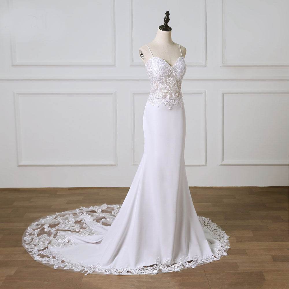 Spaghetti Straps Lace Bridal Gown - Shanilia