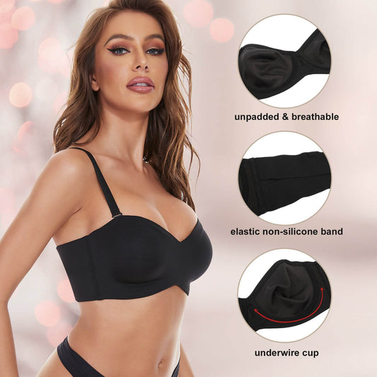 Underwear Seamless Invisible Bra Removable Push Up Thin With Steel Ring - Shanilia