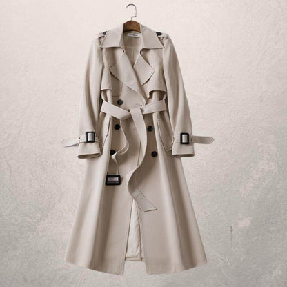 Women's Mid-length Trench Coat Autumn Long Windbreaker - Shanilia