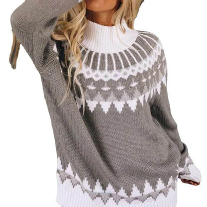 Women's New Knitwear High Neck Loose Pullover Sweater - Shanilia