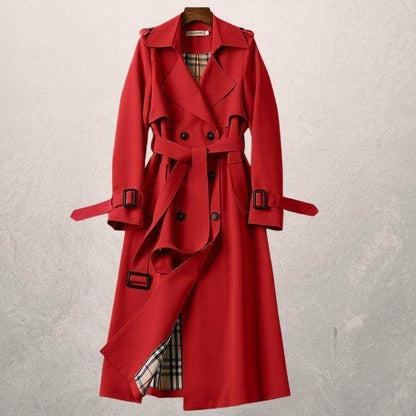 Women's Mid-length Trench Coat Autumn Long Windbreaker - Shanilia