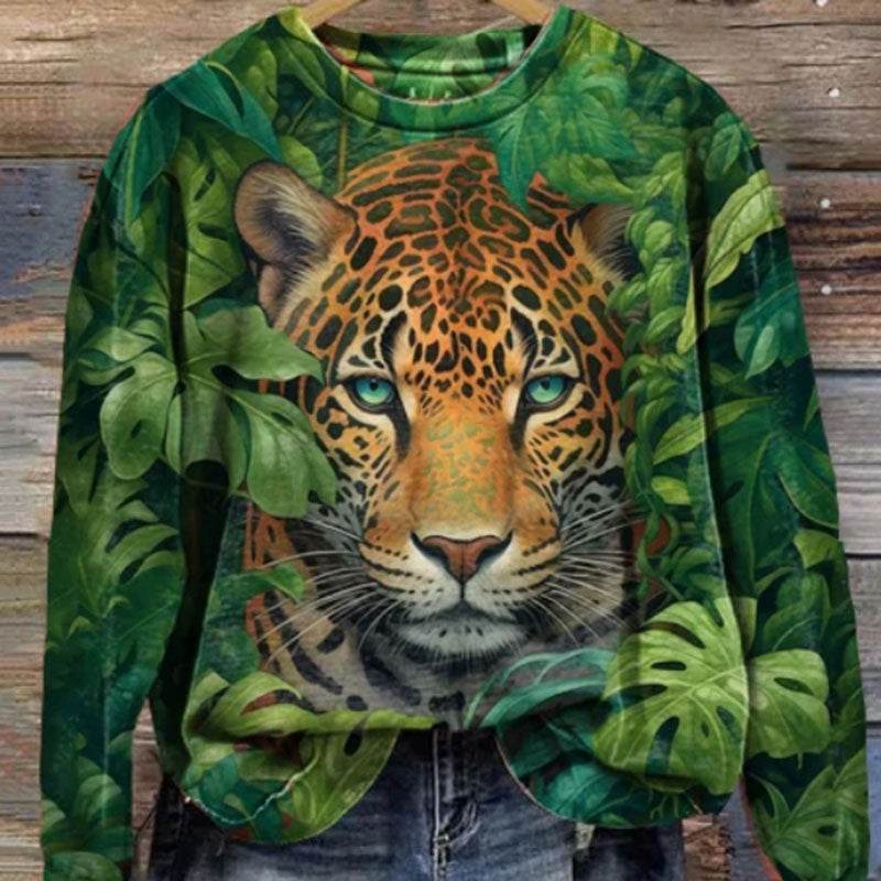 Women's Tiger Pattern 3D Printed Sweater T-shirt - Shanilia