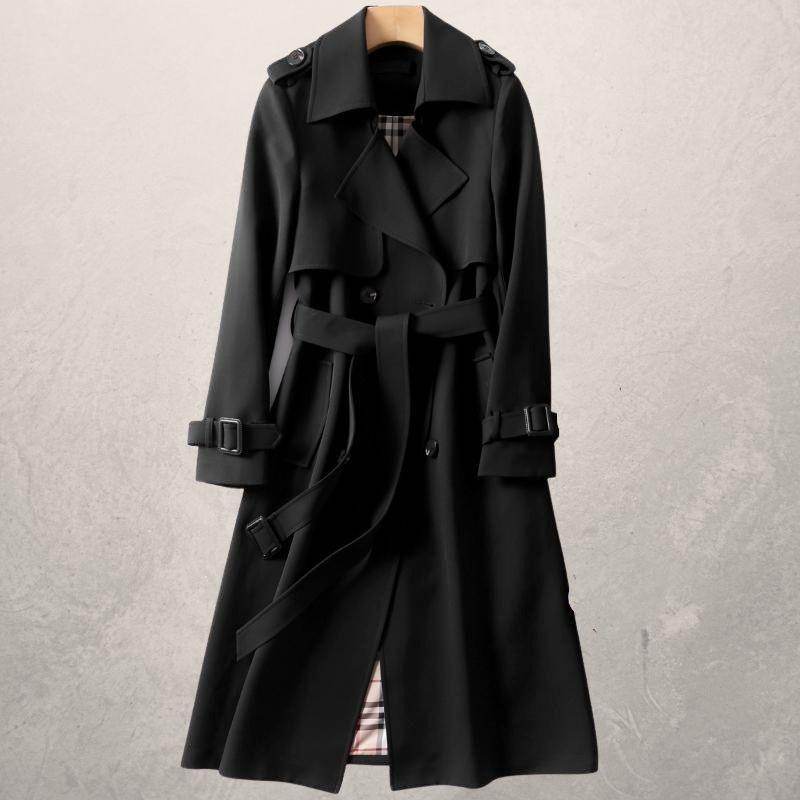 Women's Mid-length Trench Coat Autumn Long Windbreaker - Shanilia