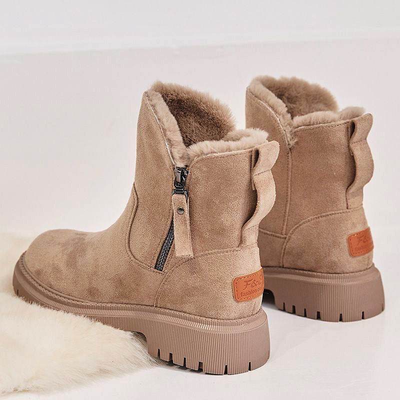 Thick Plush Snow Boots Women Faux Suede Non-slip Winter Shoes - Shanilia