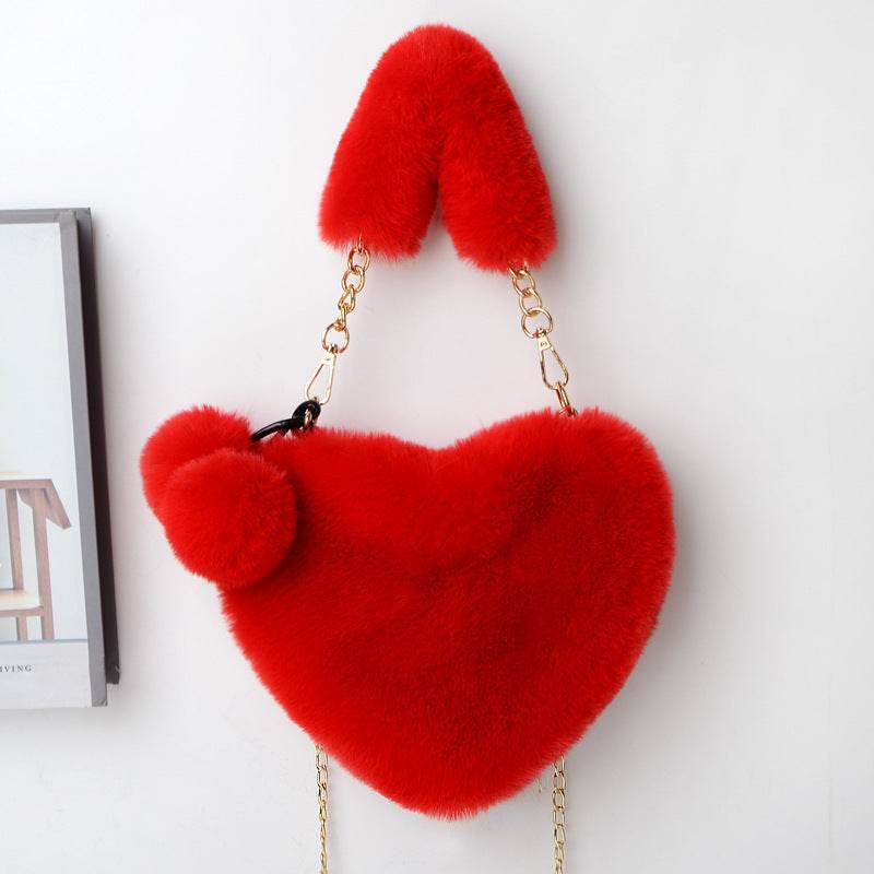 Love Bags Soft Plush Handbags Women Valentine's Day Party Bag - Shanilia