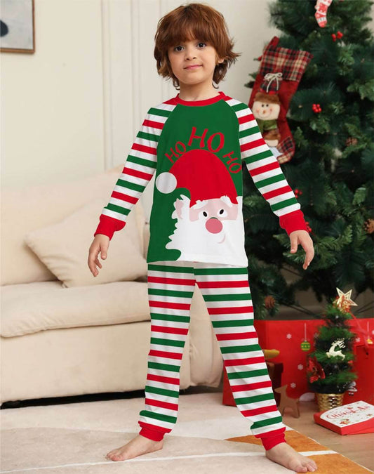 Family Christmas Pajamas Matching Sets Red Stripe Xmas Holiday Sleepwear Jammies Long Sleeve PJs Outfits - Shanilia