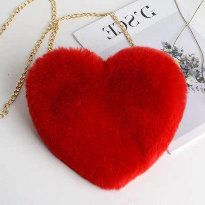 Love Bags For Women Plush Chain Shoulder Bags Valentine's Day Party Bag - Shanilia