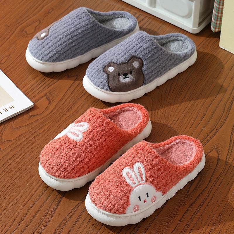 Cute Rabbit Striped Slippers For Women | Thick-soled Indoor Couple Slippers - Shanilia