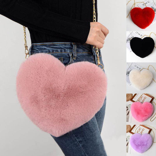 Love Bags For Women Plush Chain Shoulder Bags Valentine's Day Party Bag - Shanilia