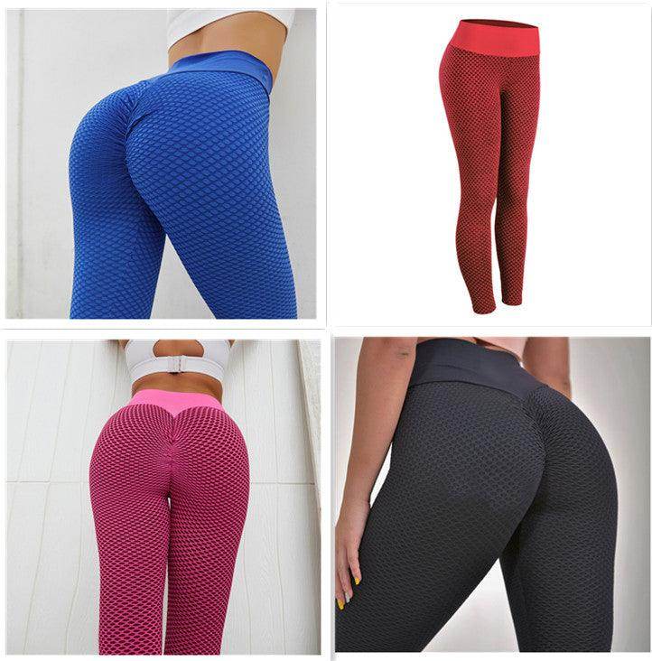 Plaid Leggings Fitness Yoga Pants Women's Seamless High Waist Leggings Breathable Gym - Shanilia