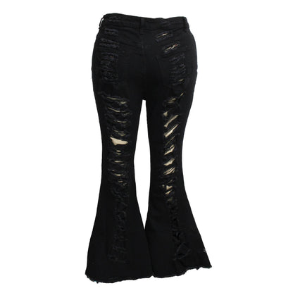 Fashion Trendy Unique Jeans Stretch Plus Size Bell-bottom Pants - Shanilia