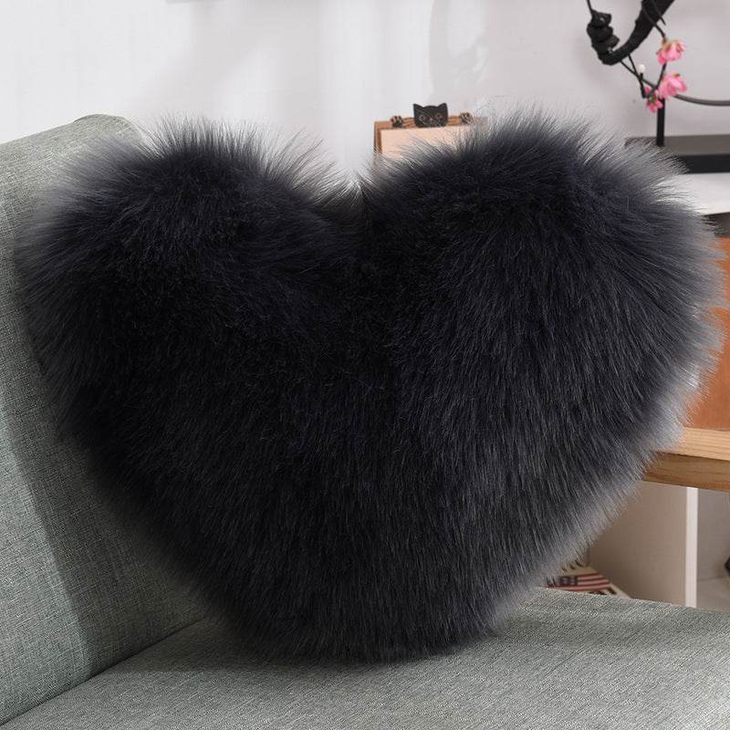 Fluffy Shaggy Heart-Shaped Throw Pillow Covers for a Cozy Home Decor - Shanilia