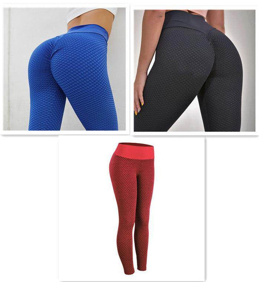 Plaid Leggings Fitness Yoga Pants Women's Seamless High Waist Leggings Breathable Gym - Shanilia