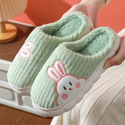 Cute Rabbit Striped Slippers For Women | Thick-soled Indoor Couple Slippers - Shanilia