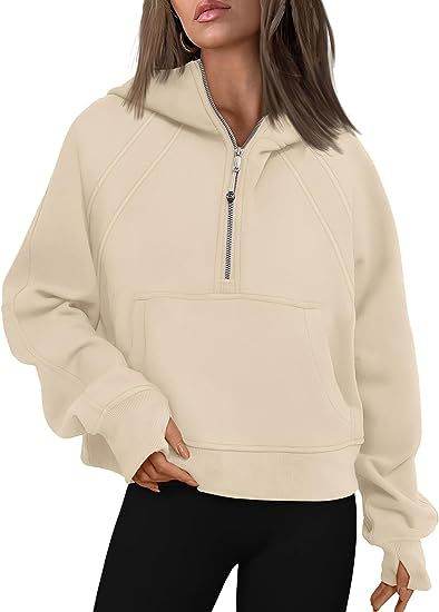 Women Zipper Hoodies Sweatshirts With Pocket - Loose Sport Tops Long Sleeve Pullover Sweaters - Shanilia