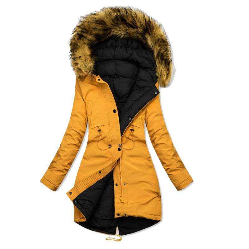 European and American Style Women's Cotton-Padded Clothes Warm Coat Mid-Length - Shanilia