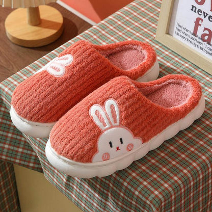 Cute Rabbit Striped Slippers For Women | Thick-soled Indoor Couple Slippers - Shanilia