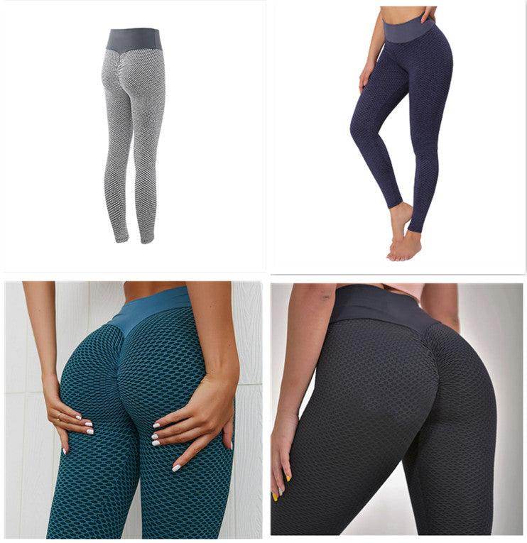 Plaid Leggings Fitness Yoga Pants Women's Seamless High Waist Leggings Breathable Gym - Shanilia