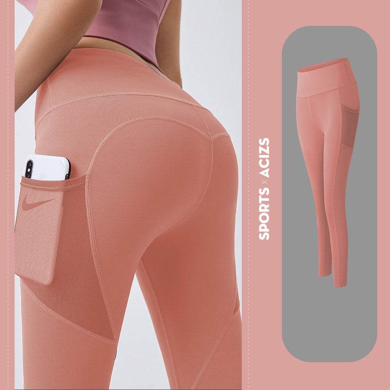 Yoga Pants Women With Pocket Leggings Sport Girl Gym Leggings Women Tummy Control Jogging Tights Female Fitness Pants - Shanilia