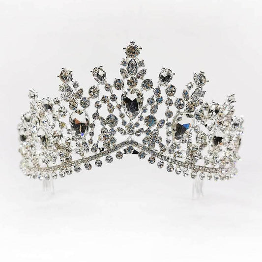 Rhinestone Crown Bridal Wedding Tiara Big Crown Wedding Tiara Crown - Shanilia