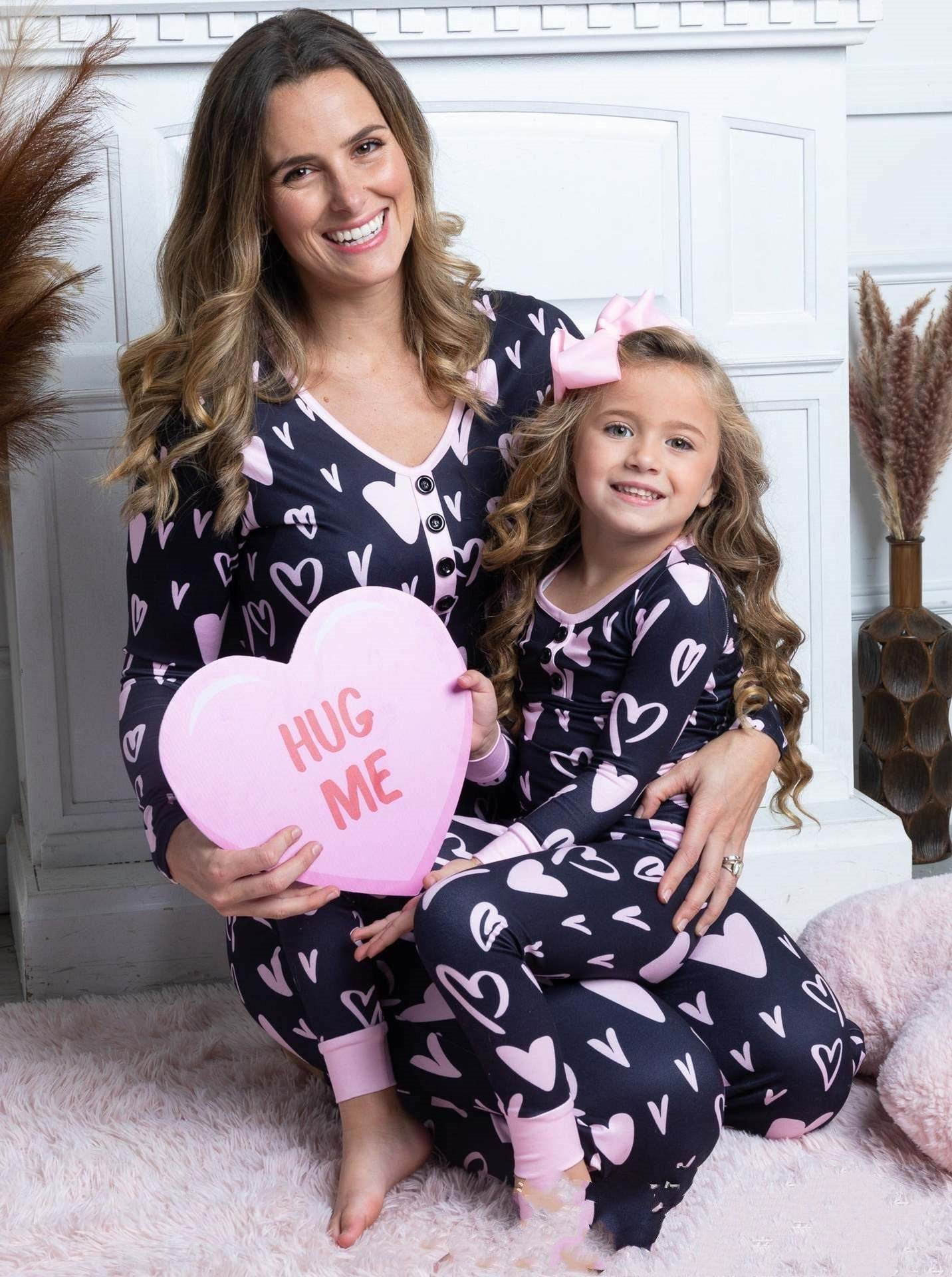 Beauty Clothing Valentine's Day Heart Pajamas Parent-child Suit - Shanilia