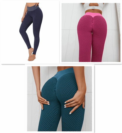 Plaid Leggings Fitness Yoga Pants Women's Seamless High Waist Leggings Breathable Gym - Shanilia