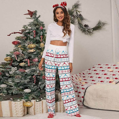 Casual Drawstring Trousers | Pants With Elk Christmas - Shanilia