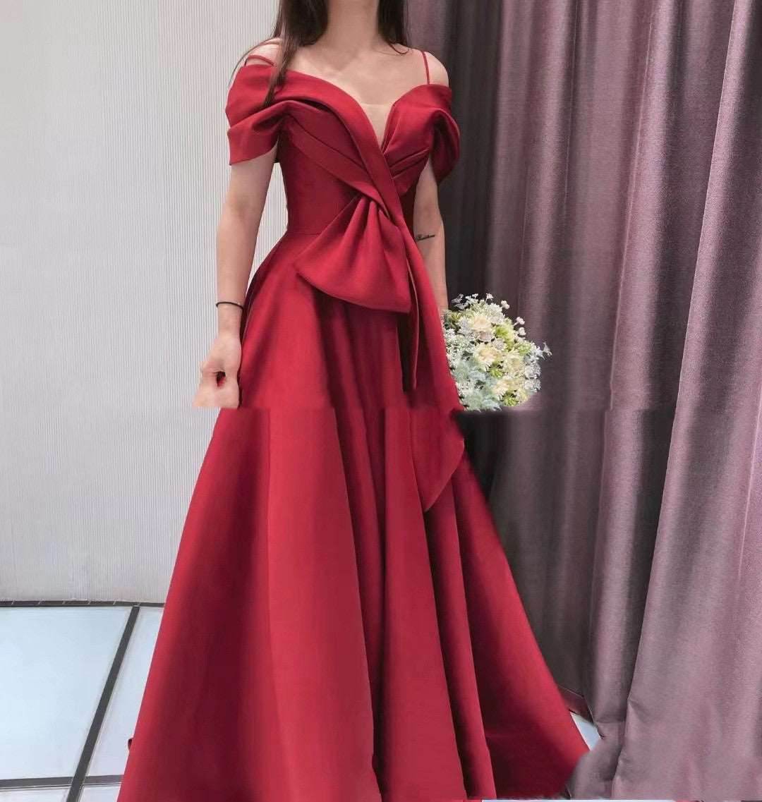 Off-shoulder Evening Engagement Return Dress Woman - Shanilia