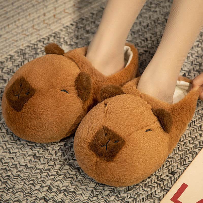 Cute Winter Girls' Home Shoes | Capybara Plush Slippers - Shanilia