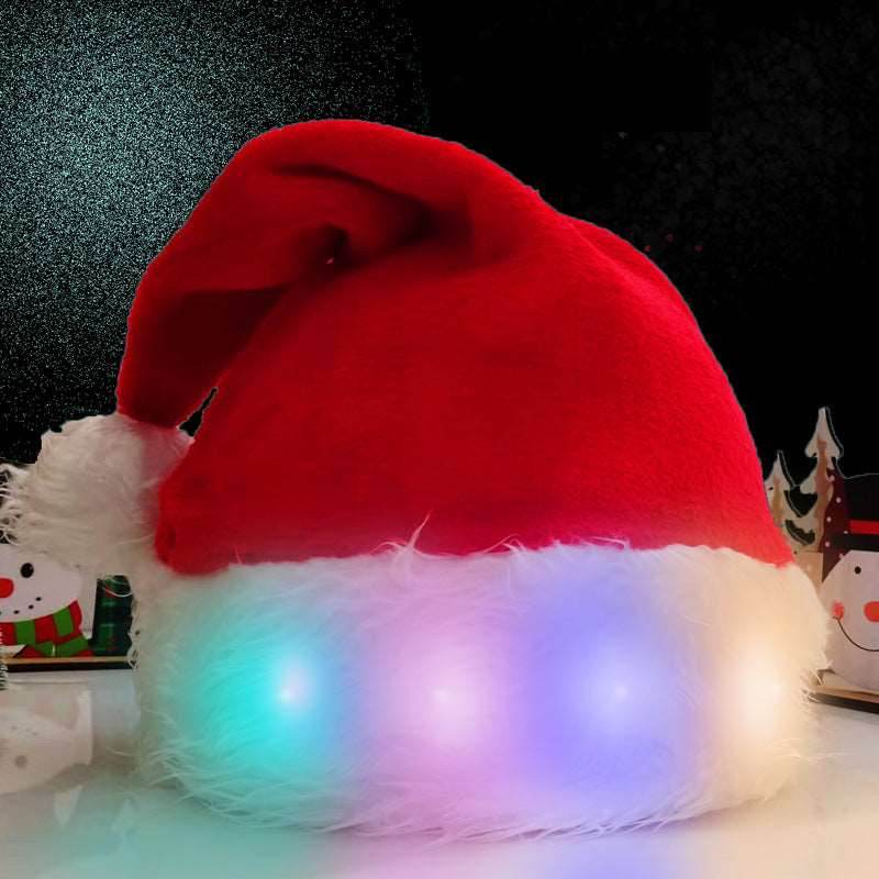 Decorative Plush Luminous Led Christmas Hat - Shanilia