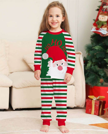 Family Christmas Pajamas Matching Sets Red Stripe Xmas Holiday Sleepwear Jammies Long Sleeve PJs Outfits - Shanilia