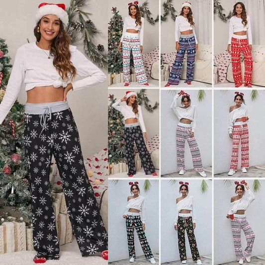 Casual Drawstring Trousers | Pants With Elk Christmas - Shanilia