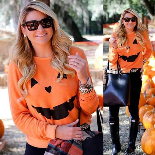 Halloween Party Pumpkin Sweater - Shanilia