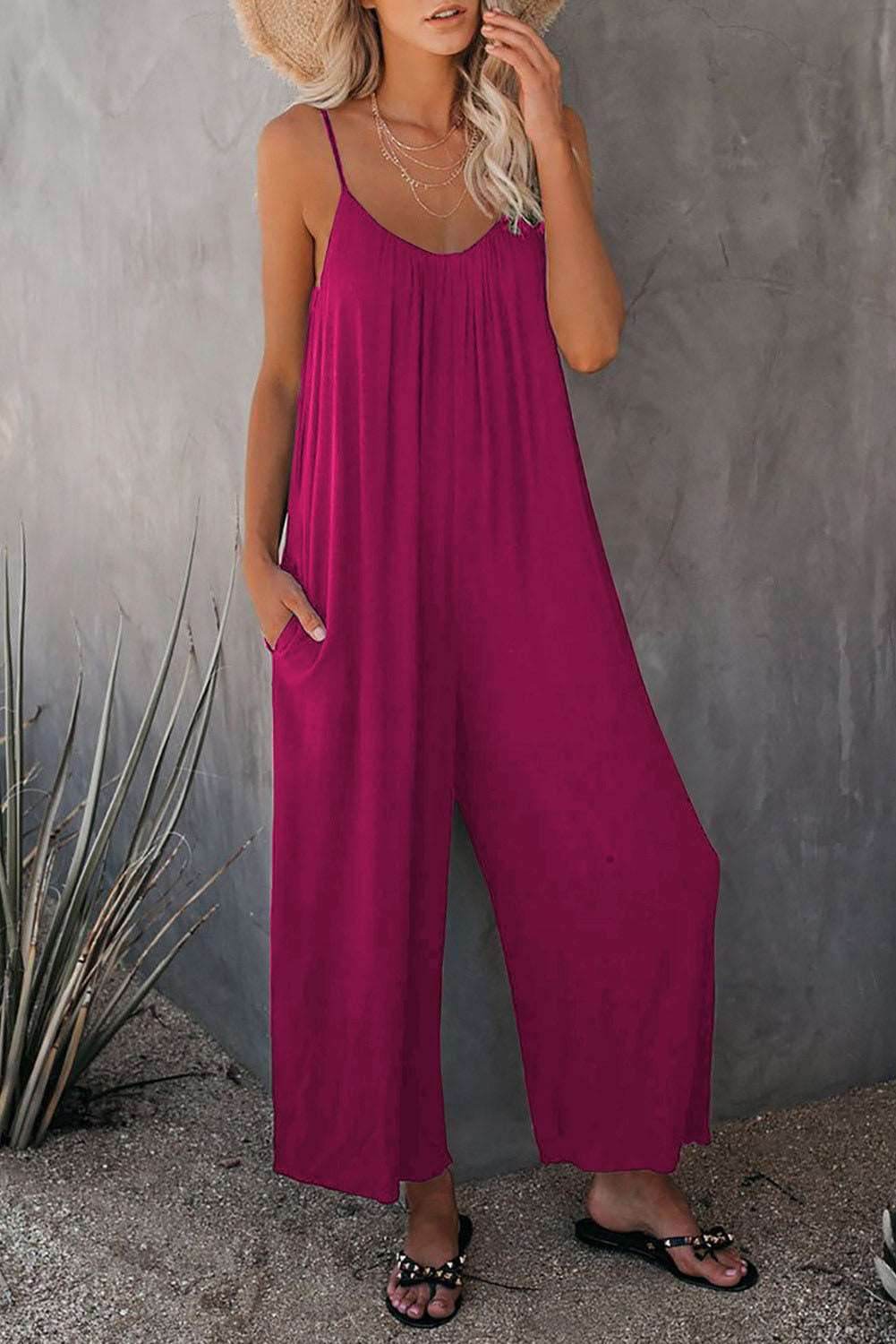 Women's Loose Sleeveless Jumpsuits Romper With Pockets | Long Pant Summer - Shanilia