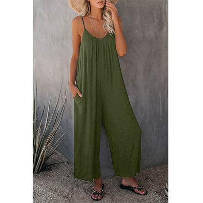 Women's Loose Sleeveless Jumpsuits Romper With Pockets | Long Pant Summer - Shanilia