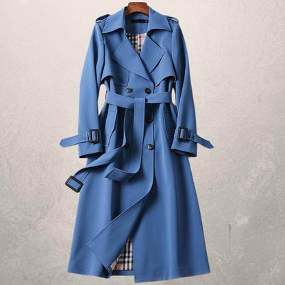 Women's Mid-length Trench Coat Autumn Long Windbreaker - Shanilia