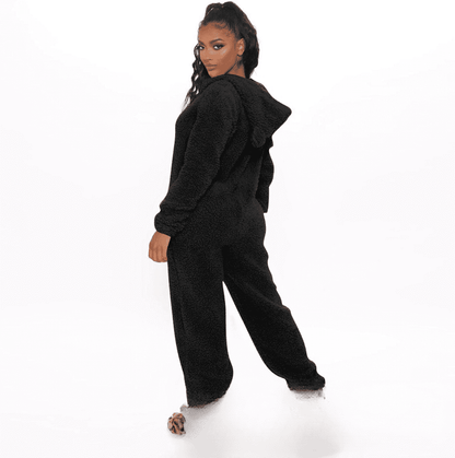 Cozy Up for Fall: Women's Plush One-piece Pajamas for Autumn & Winter - Shanilia