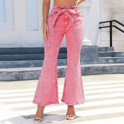 Solid Color Versatile Slim Women's Flare Pants - Shanilia