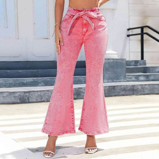 Solid Color Versatile Slim Women's Flare Pants - Shanilia