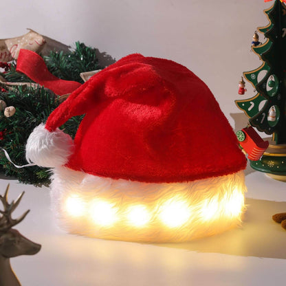 Decorative Plush Luminous Led Christmas Hat - Shanilia