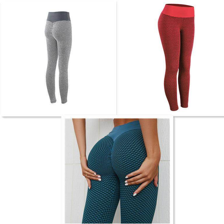 Plaid Leggings Fitness Yoga Pants Women's Seamless High Waist Leggings Breathable Gym - Shanilia