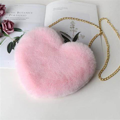 Love Bags For Women Plush Chain Shoulder Bags Valentine's Day Party Bag - Shanilia