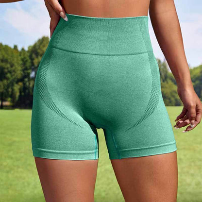 Women Sport Seamless Short Leggings High Waist Elastic Solid Yoga Leggings Ftness Gym Trainning Joggings Pants - Shanilia