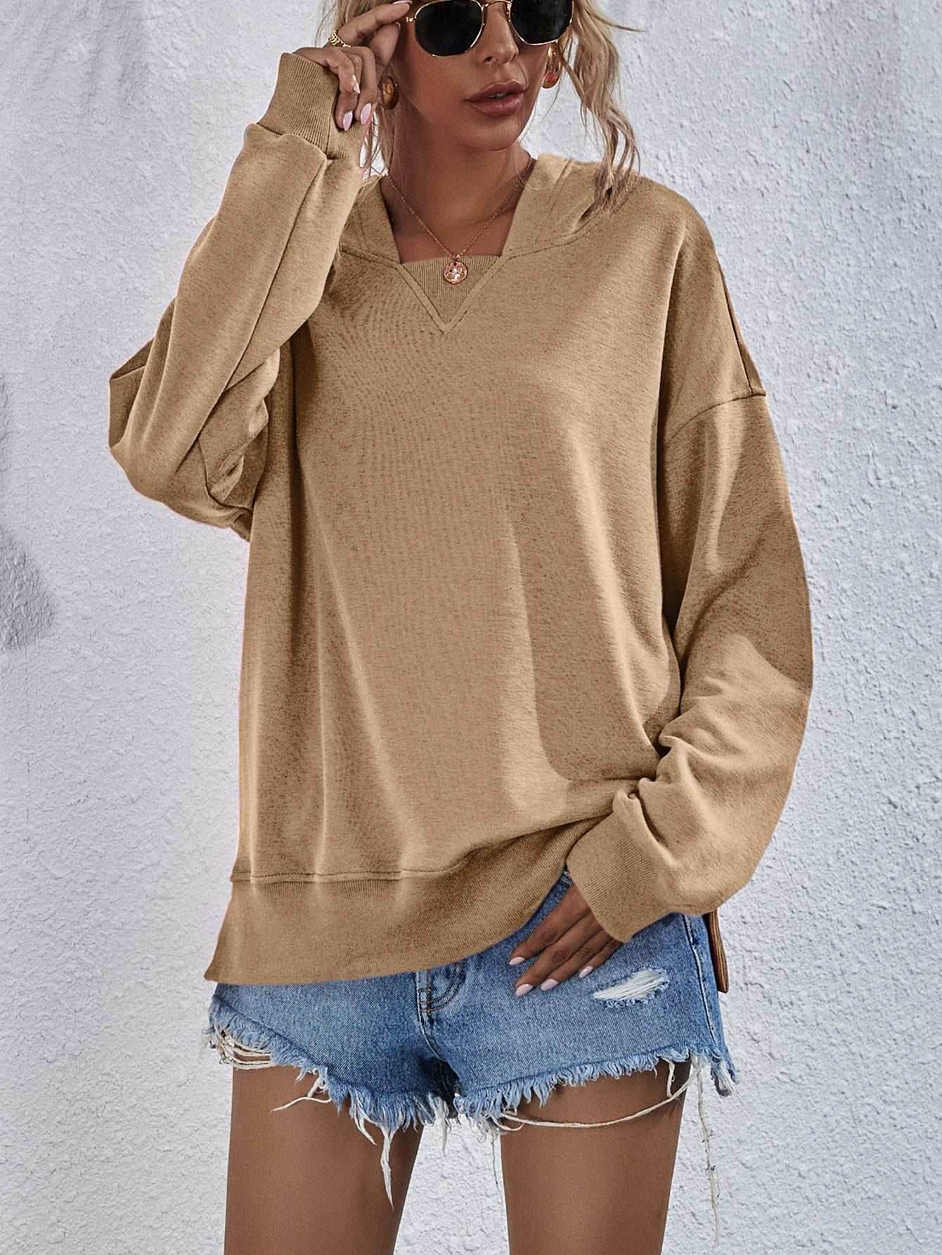 Women's Hoodie Sweatshirt | Sports Casual Candy Color Long Sleeve Tops - Shanilia